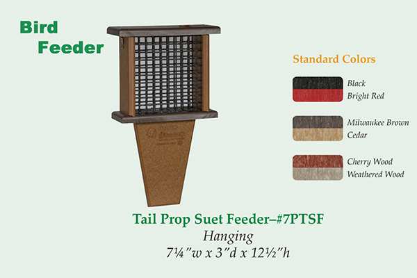 Amish Recycled Poly Tail Prop Suet Feeder